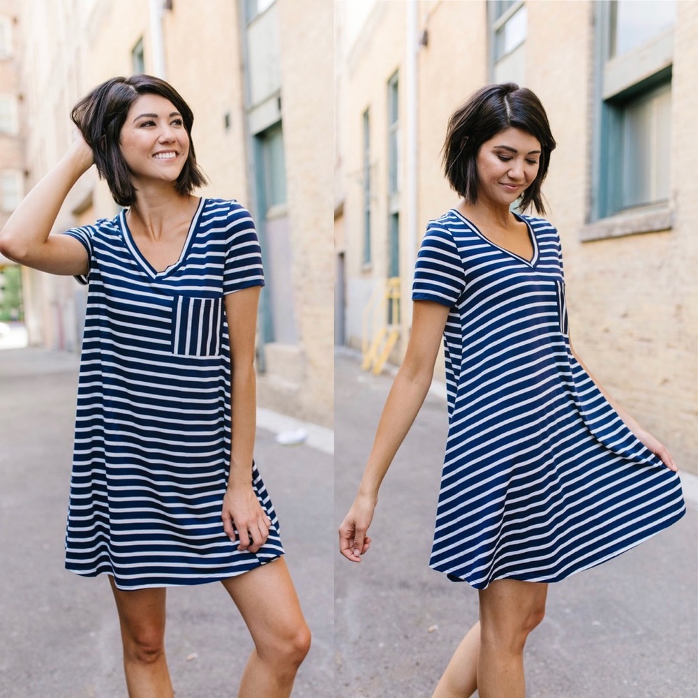 Sassy Striped T-Shirt Dress - Picture 5 of 6